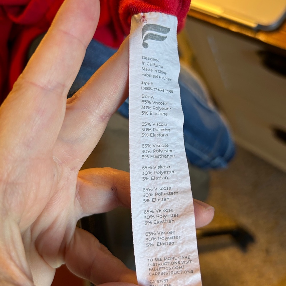 Fabletics Red Cinched Drawstring Waist Long-Sleev… - image 5